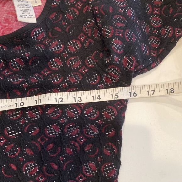 Max studio burgundy and black textured dress with elbow length sleeves small - Picture 5 of 8